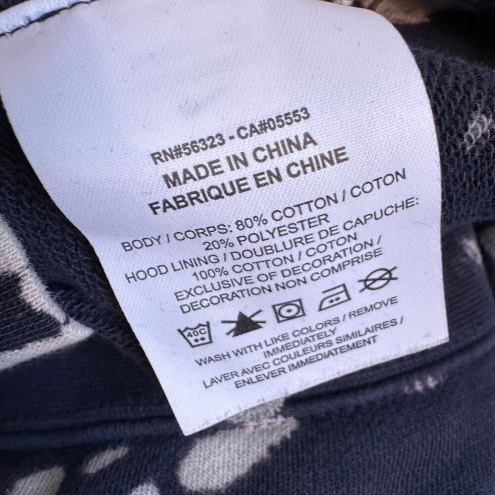 Nike Sportswear Club French Terry Pullover Hoodie Blue and White Tie Dye - - Picture 8 of 12